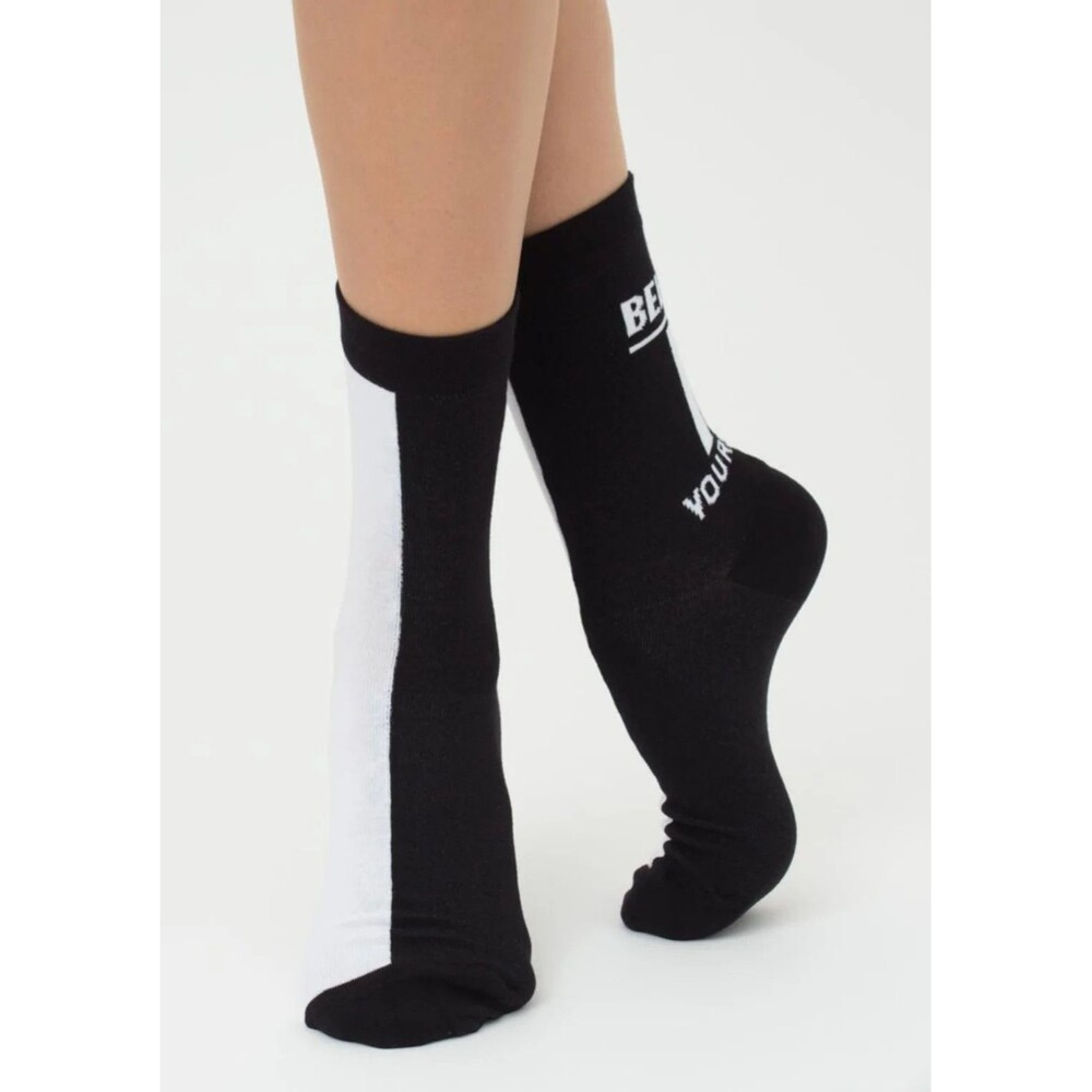 Women's socks, black + white, size US 6–9